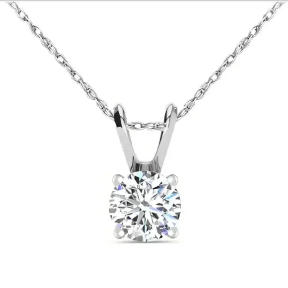 Brandon + Shea Jewelry - Brandon+Shea 1/2 Carat Real Diamond Necklace In 14K White Gold! Silver Chain